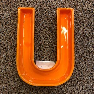 Orange Letter Ceramic Tray U